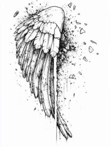 line-wings-tattoo – tattoo design ideas free ai generated – neotraditional-vivid-gradients – for-forearm – Gallery: wings-inkby-ai