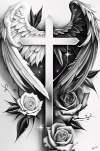 love-motif-wings-tattoo – tattoo design ideas free ai generated – realism-contrast-ink – for-forearm – Gallery: wings-inkby-ai