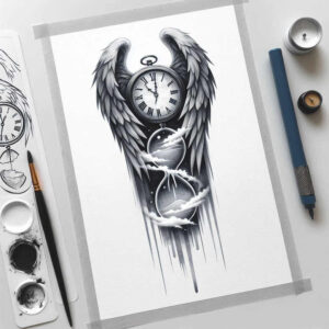 love-motif-wings-tattoo – tattoo design ideas free ai generated – realism-moist-gloss – for-forearm – Gallery: wings-inkby-ai