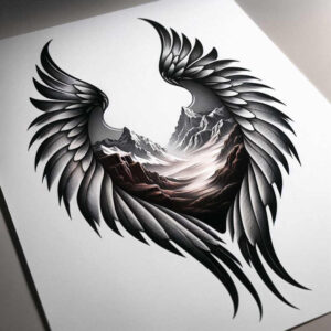 minimalist-wings-tattoo – tattoo design ideas free ai generated – neotraditional-dynamic-linework – for-inner-arm – Gallery: wings-inkby-ai