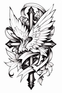 mystery-motif-wings-tattoo – tattoo design ideas free ai generated – realism-light-play – for-knee – Gallery: wings-inkby-ai