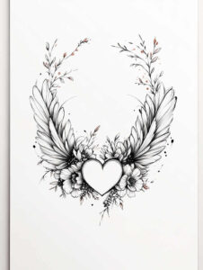 mystery-motif-wings-tattoo – tattoo design ideas free ai generated – realism-smooth-gradients – for-abdomen – Gallery: wings-inkby-ai