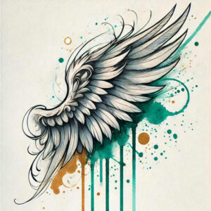 mystery-motif-wings-tattoo – tattoo design ideas free ai generated – surrealism-displaced-objects – for-shoulder – Gallery: wings-inkby-ai