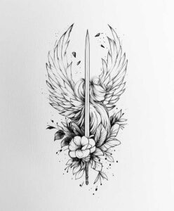 mystical-wings-tattoo – tattoo design ideas free ai generated – neotraditional-decorative-detail – for-ankle – Gallery: wings-inkby-ai