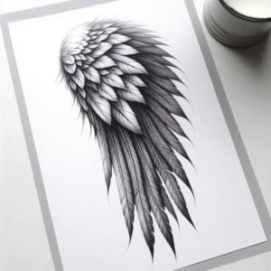 ornamental-wings-tattoo – tattoo design ideas free ai generated – neotraditional-layered-fill – for-wrist – Gallery: wings-inkby-ai