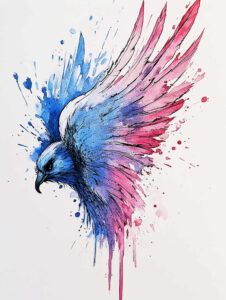 ornamental-wings-tattoo – tattoo design ideas free ai generated – neotraditional-rich-shading – for-sternum – Gallery: wings-inkby-ai