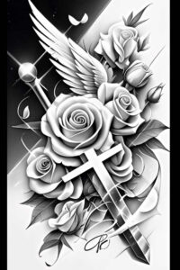 ornamental-wings-tattoo – tattoo design ideas free ai generated – neotraditional-structured-design – for-full-back – Gallery: wings-inkby-ai