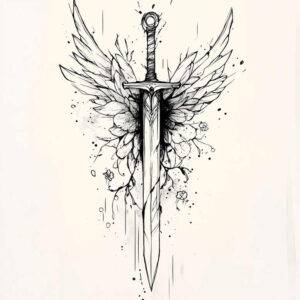 peace-motif-wings-tattoo – tattoo design ideas free ai generated – neotraditional-layered-fill – for-lower-back – Gallery: wings-inkby-ai