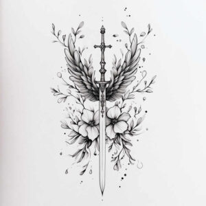 plant-ornament-wings-tattoo – tattoo design ideas free ai generated – neotraditional-clean-fill – for-wrist-side – Gallery: wings-inkby-ai