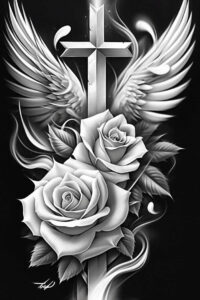 protection-symbol-wings-tattoo – tattoo design ideas free ai generated – neotraditional-decorative-flourishes – for-triceps – Gallery: wings-inkby-ai