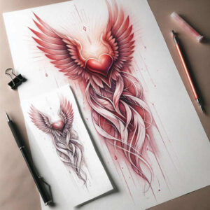 protection-symbol-wings-tattoo – tattoo design ideas free ai generated – realism-gentle-shadow – for-shoulder-blade – Gallery: wings-inkby-ai