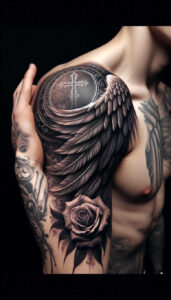 protection-symbol-wings-tattoo – tattoo design ideas free ai generated – realism-soft-transitions – for-palm – Gallery: wings-inkby-ai