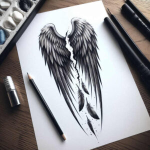 realistic-wings-tattoo – tattoo design ideas free ai generated – neotraditional-contoured-forms – for-nape – Gallery: wings-inkby-ai