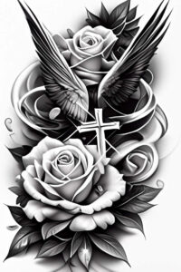 realistic-wings-tattoo – tattoo design ideas free ai generated – neotraditional-dynamic-color – for-lower-leg – Gallery: wings-inkby-ai
