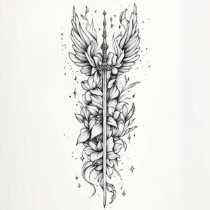 shadow-and-light-wings-tattoo – tattoo design ideas free ai generated – realism-hyper-detail – for-upper-thigh – Gallery: wings-inkby-ai