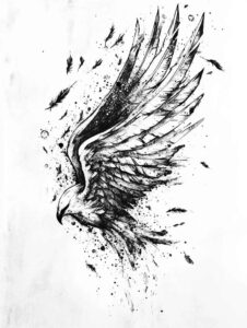 shadow-and-light-wings-tattoo – tattoo design ideas free ai generated – realism-realistic – for-heel – Gallery: wings-inkby-ai