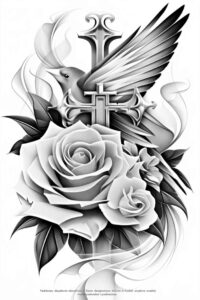 shadow-and-light-wings-tattoo – tattoo design ideas free ai generated – realism-realistic-gleam – for-upper-thigh – Gallery: wings-inkby-ai