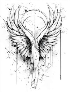 spirituality-symbol-wings-tattoo – tattoo design ideas free ai generated – neotraditional-classic-motifs – for-spine – Gallery: wings-inkby-ai