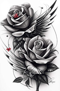 strength-symbol-wings-tattoo-for-men – tattoo design ideas free ai generated – neotraditional-vivid-detail – for-thigh – Gallery: wings-inkby-ai