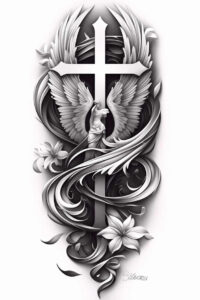 strength-symbol-wings-tattoo-for-men – tattoo design ideas free ai generated – surrealism-esoteric-symbolism – for-lower-back – Gallery: wings-inkby-ai