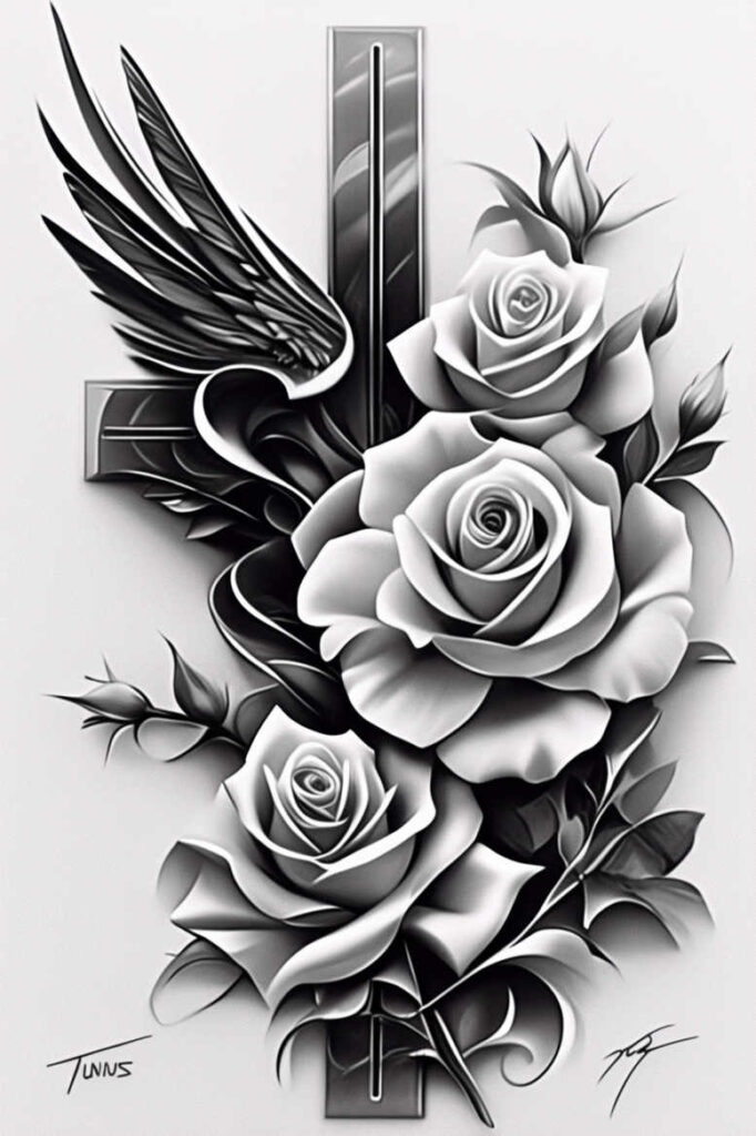 wings tattoo design ideas Surrealism translucent layers air tattoo represents determination