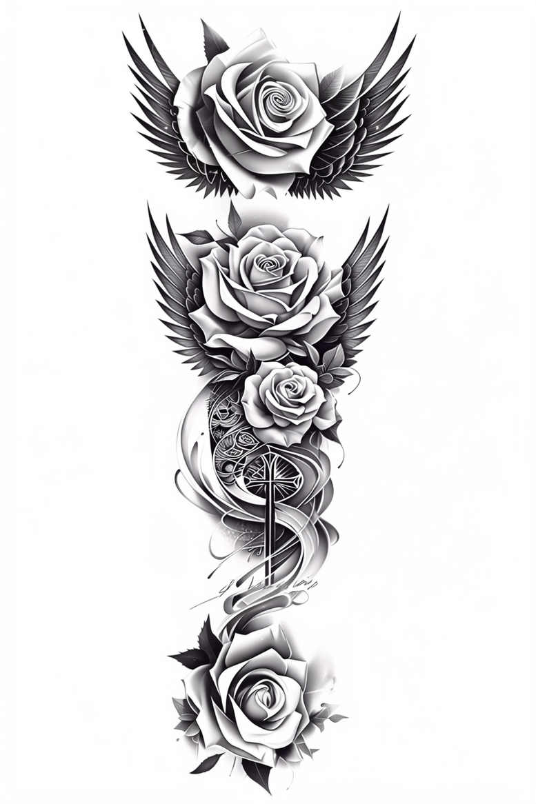 wings tattoo design ideas Realism digital realism airborne motion endurance and power