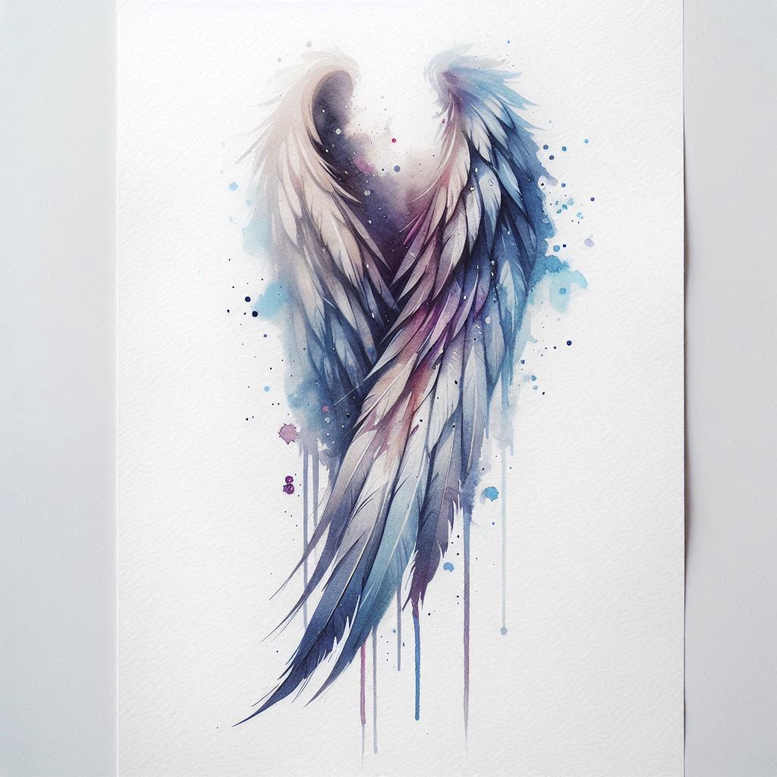 wings tattoo design ideas contrasting colors airy elegance courage and power