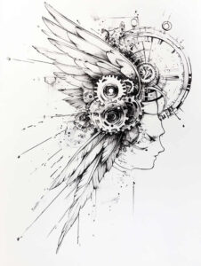 wings tattoo design ideas Surrealism unconscious imagery airy elegance for scapula
