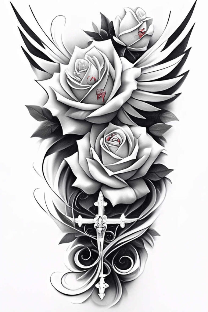 wings tattoo design ideas geometric divine float symbolising courage