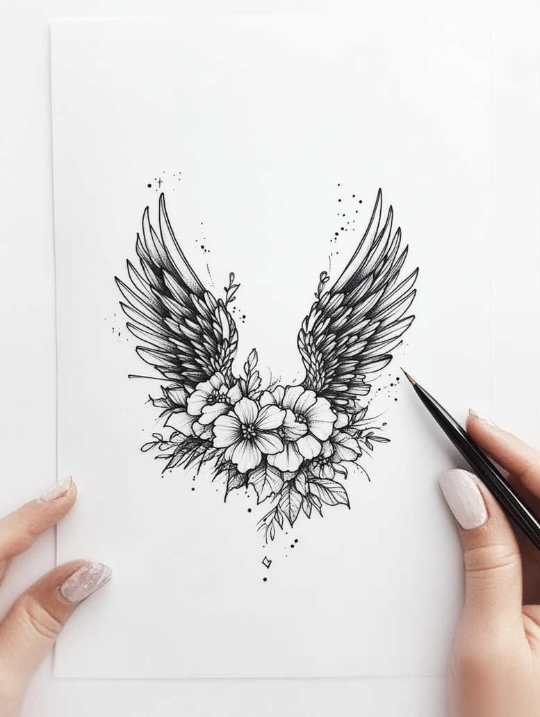 wings tattoo design ideas dynamic composition dream flight courage and power