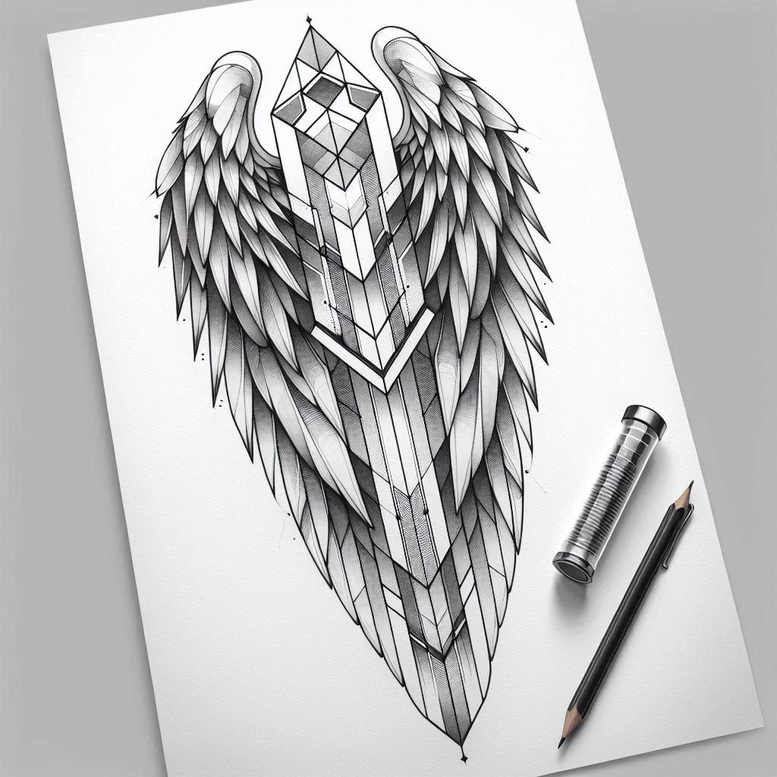 wings tattoo design ideas ambiguous space feather fan represents endurance