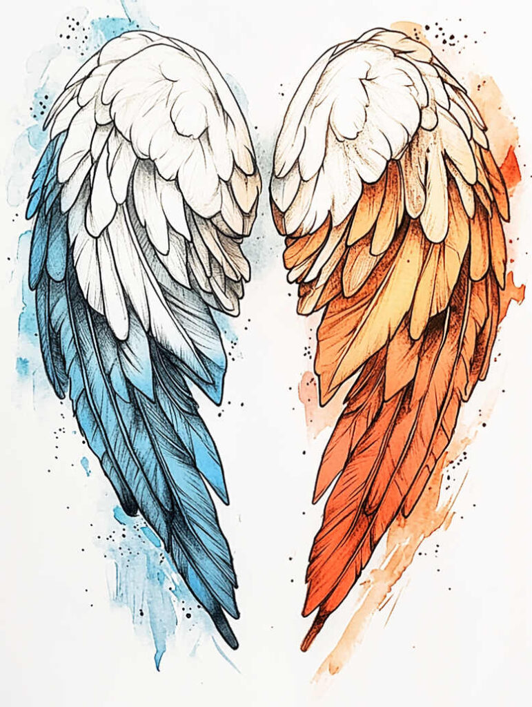 wings tattoo design ideas light play feathered flow for arm