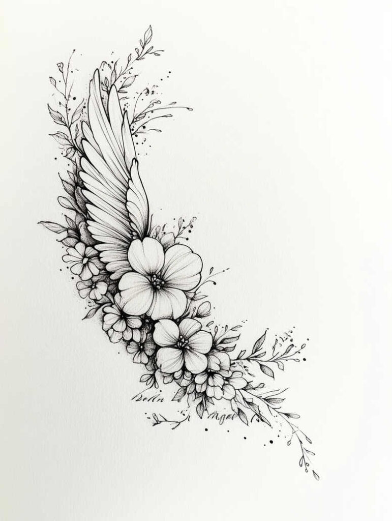 wings tattoo design ideas textured feathered flow for back shoulder