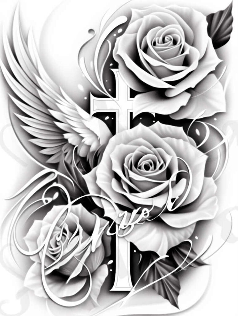 wings tattoo design ideas Realism natural look feathered lift for back of neck