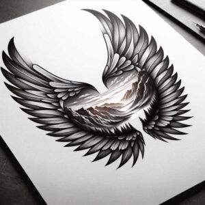 wings tattoo design ideas Realism living skin feathered lift shows endurance