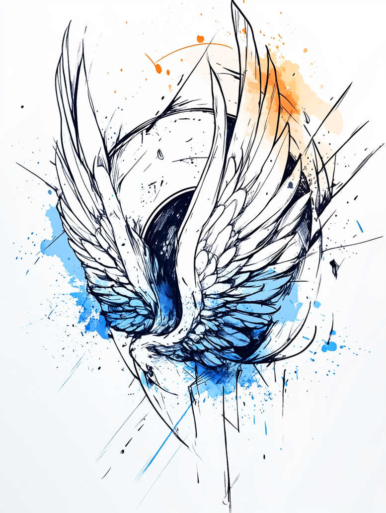 wings tattoo design ideas Surrealism ethereal flight symbol embodying resilience