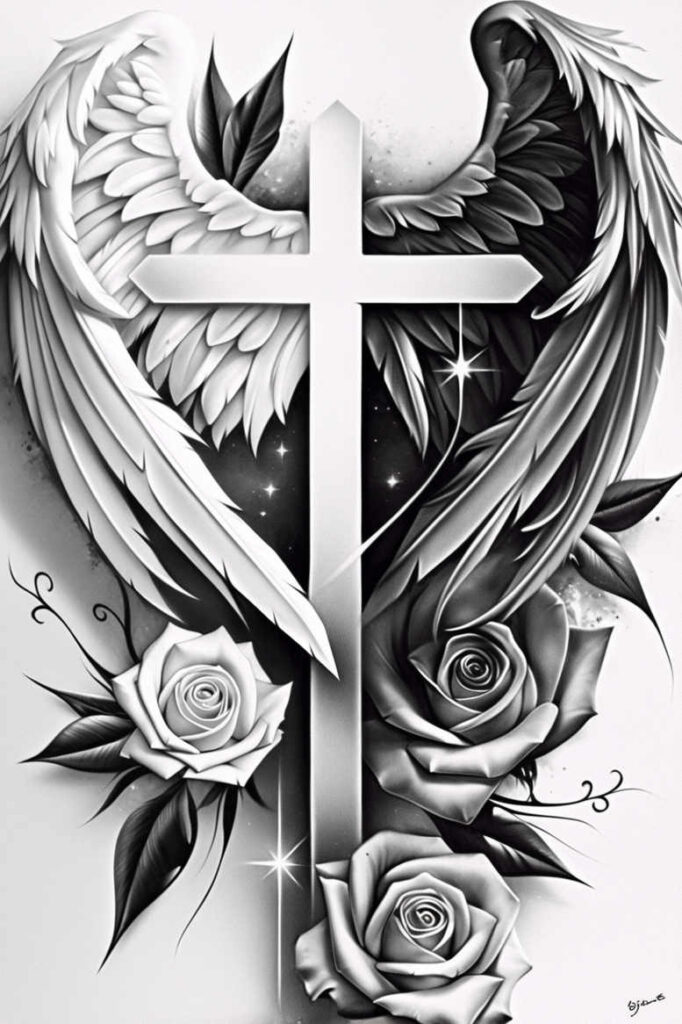 wings tattoo design ideas Surrealism hyperreal flight symbol for collarbone