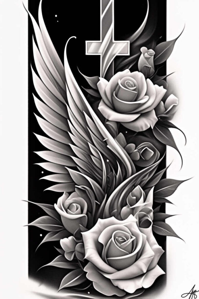 wings tattoo design ideas Surrealism visual paradox sacred air for foot