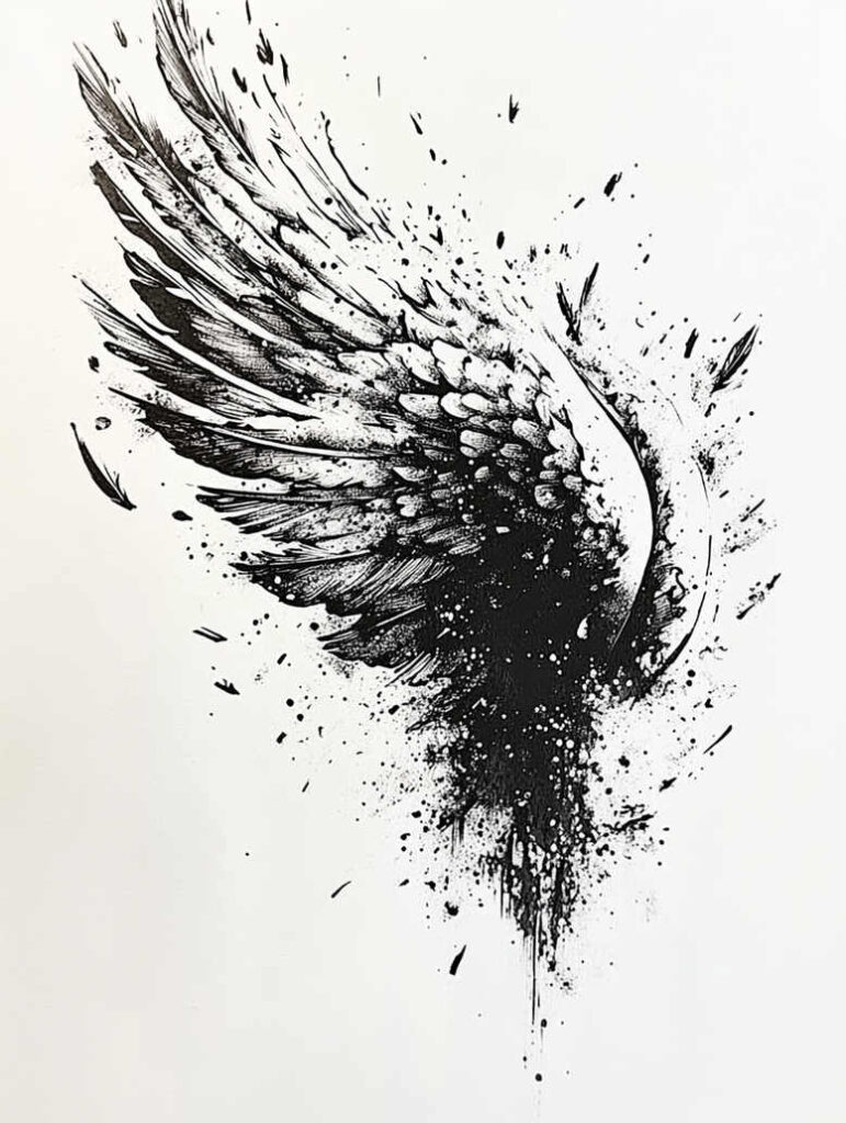 wings tattoo design ideas detailed linework sky freedom represents resilience