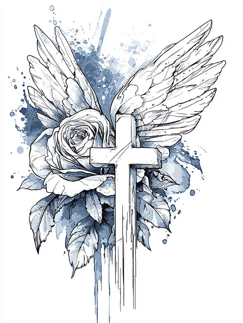 wings tattoo design ideas Realism dynamic shadows soft span for knee