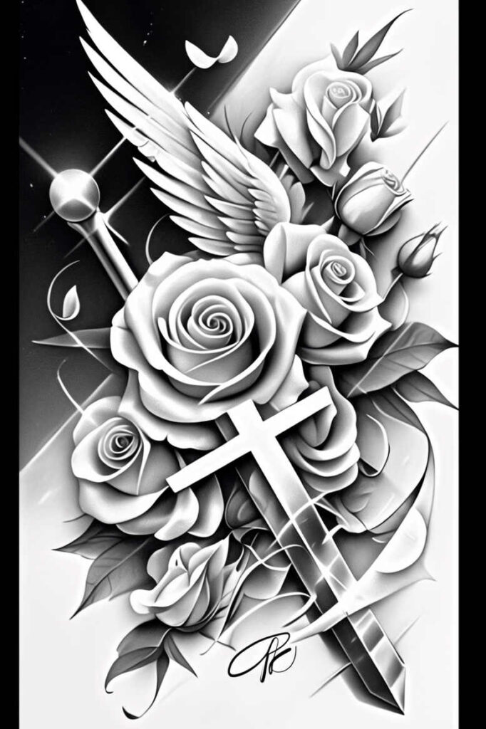 wings tattoo design ideas mirrored effect soul ascension for thigh