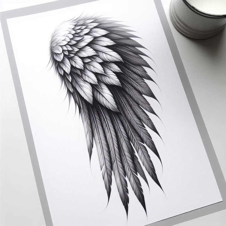 wings tattoo design ideas Neotraditional vivid color spirit lift meaning perseverance