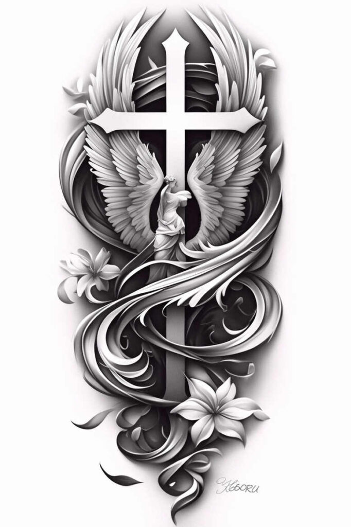 wings tattoo design ideas low-key wind motion symbolising resilience