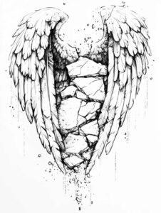 transcendence-motif-wings-tattoo – tattoo design ideas free ai generated – surrealism-visual-paradox – for-shoulder – Gallery: wings-inkby-ai