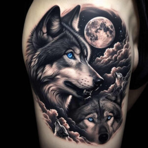 life-motif-wolf-tattoo – tattoo design ideas free ai generated – realism-studio-quality – for-foot – Gallery: wolves-inkby-ai