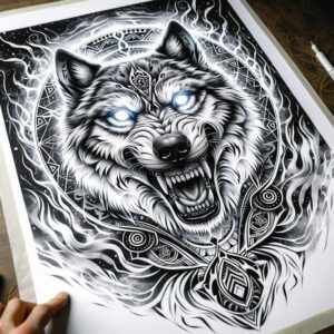 perseverance-symbol-wolf-tattoo – tattoo design ideas free ai generated – realism-skin-realism – for-lower-arm – Gallery: wolves-inkby-ai