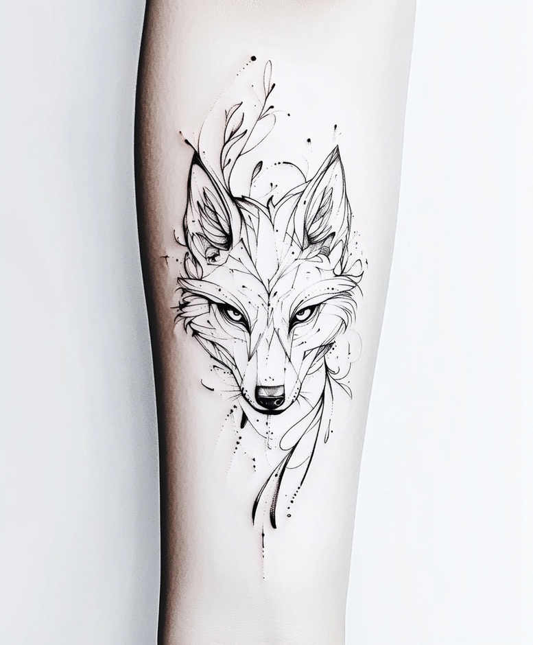 power-symbol-wolf-tattoo – tattoo design ideas free ai generated – neotraditional-artistic-contrast – for-spine – Gallery: wolves-inkby-ai