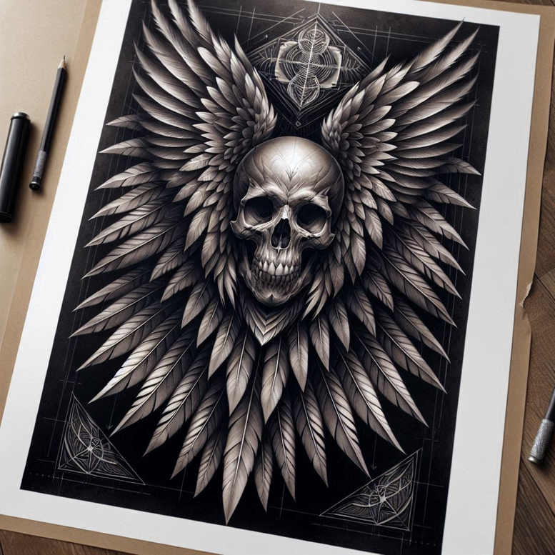 realistic-wolf-tattoo – tattoo design ideas free ai generated – realism-deep-shadows – for-shoulder-blade – Gallery: wolves-inkby-ai