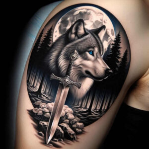 realistic-wolf-tattoo – tattoo design ideas free ai generated – realism-organic-structure – for-wrist – Gallery: wolves-inkby-ai