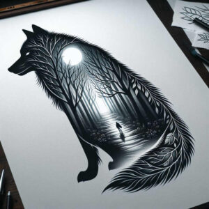 strength-symbol-wolf-tattoo – tattoo design ideas free ai generated – neotraditional-vivid-color – for-inner-arm – Gallery: wolves-inkby-ai